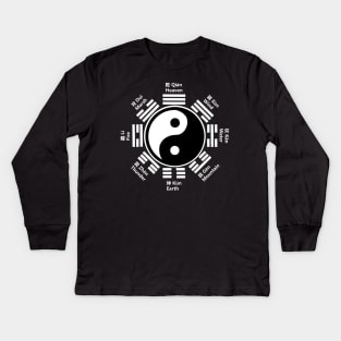 Tai Chi Yin Yang Zen Taoism Chinese Characters Kids Long Sleeve T-Shirt